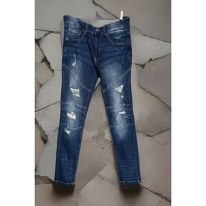 REBEL MINDS DESTRUCTED JEANS 30/31 - Medium Blue, Skinny
